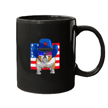 Discover English Bulldog Pet 4th of July Merica USA Flag Patriotic Mugs