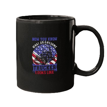 Discover Awesome Trucker Big Rig SemiTrailer Truck Driver Gift 5 Mugs
