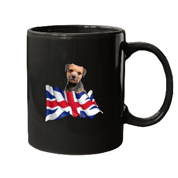 Discover Border Terrier Pet Union Jack Flag Dog Mugs