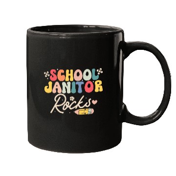 Discover School Janitor Rocks Funny Back to School Groovy Mugs