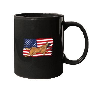 Discover Belgian Malinois Pet Patriotic Belgian Malinois American Flag Belgian Shepherd 3 Mugs