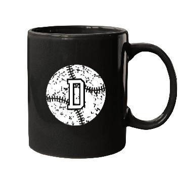 Discover Sport Baseball Letter D Baseball Team Red Initial D Mugs