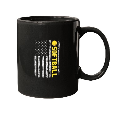 Discover Sport Softball American Flag Softball Team Mugs