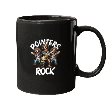 Discover German Shorthaired Pet Pointers Rock Trio Rocking Playing Guitar Mugs