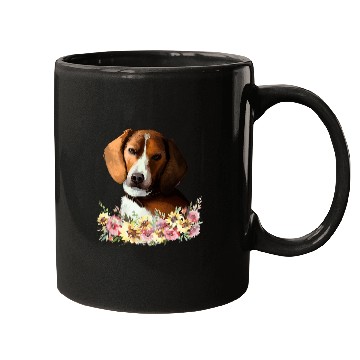 Discover Foxhound Pet Dog Floral 3 Mugs