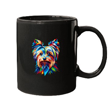 Discover Colorful Geometric Yorkshire Terrier Yorkie Dog Puppy Lover Mugs