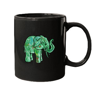 Discover Elephant Mammal animal motif colourful animal print art Mugs