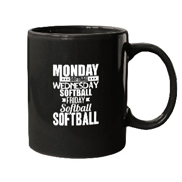 Discover Monday Softball Wednesday Softball Friday Softball Softball Mugs