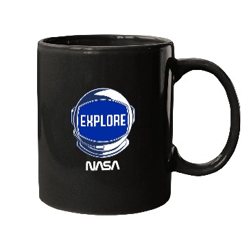 Discover NASA Explore The Unknown Space Walk Astronaut Helmet Poster Mugs