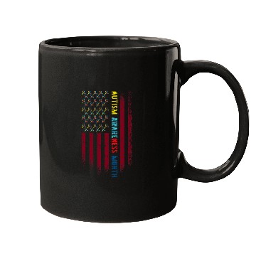 Discover Autism Puzzle American Advocacy Campaign Flag Autism Awareness Month Mugs