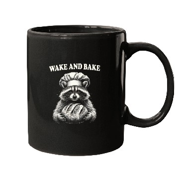 Discover Wake And Bake Sourdough Funny Raccoon Baker Meme Mugs