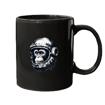 Discover Cosmic vintages Space Travel Astronaut Monkey Retro Helmet Mugs