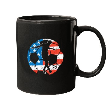 Discover Soccer USA Flag Player Goalkeeper Sport Soccer Coach Mugs