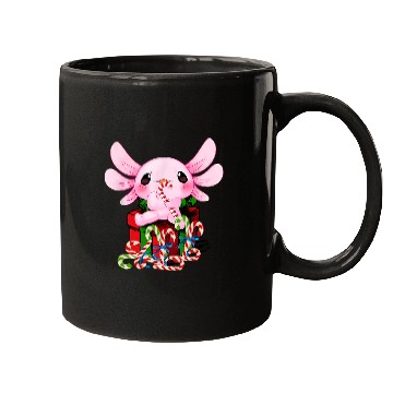 Discover Axolotls Pet Candy Cane Merry and Bright Axolotls Kawaii Candy Costume 203 Mugs