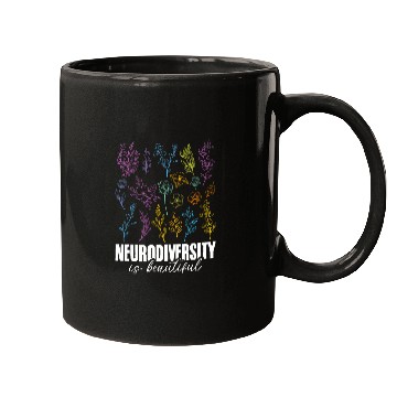 Discover Autism Puzzle ASD Beautiful Flowers Neurodiversity Mugs