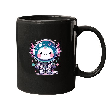 Discover Kawaii Astro Axolotls Exploring Cosmic Galaxies Mugs