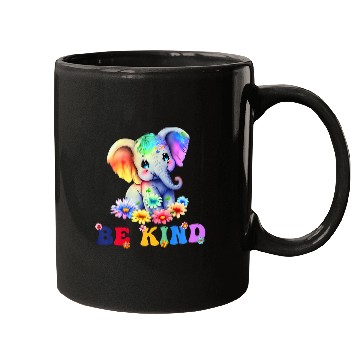 Discover Elephant Mammal Be Kind Cute Elephant Mom Kids Kindness Graphic Mugs