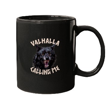 Discover Coyote Mammal Viking Angry wolfs Norse Mythology Valhalla Calling Me Viking Mugs