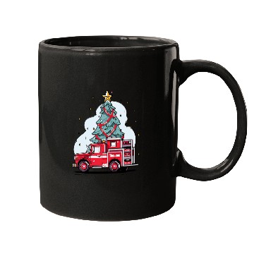 Discover Firefighter Christmas Happy Holidays Fireman Firefighting 213 Mugs