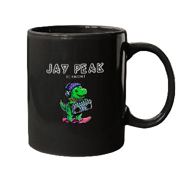 Discover Dinosaur Pet Jay Peak Vermont Cute Snowboard TRex Mugs