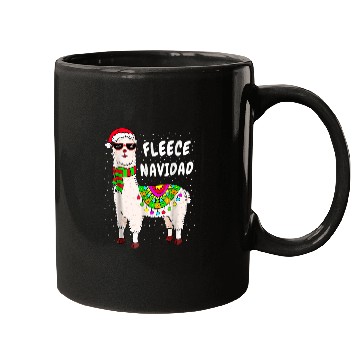 Discover Llama Pet Fleece Feliz Navidad Llama Christmas Cute xmass 9 Mugs