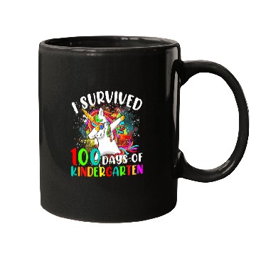 Discover Unicorn Pet I Survived 100 Days Of Kindergarten Kids  Unicorn 65 Mugs
