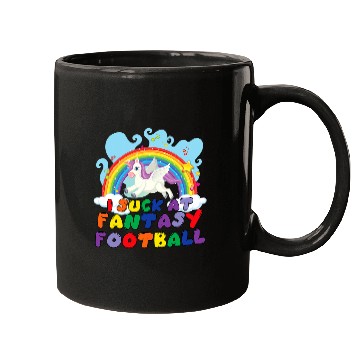 Discover Unicorn Pet I Suck At Fantasy Football Unicorn Rainbow Fantasy Football Mugs