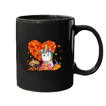 Discover Unicorn Pet Autumn Tree Fall Leaves Unicorn Lover Thanksgiving 80 Mugs