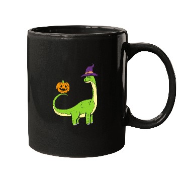 Discover Dinosaur Pet Brachiosaurus Witch Pumpkin Halloween Dinosaur Brontosaurus 2 2 Mugs