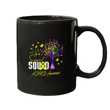 Discover ADHD Ribbon Support Squad For Adhd Awareness Mugs