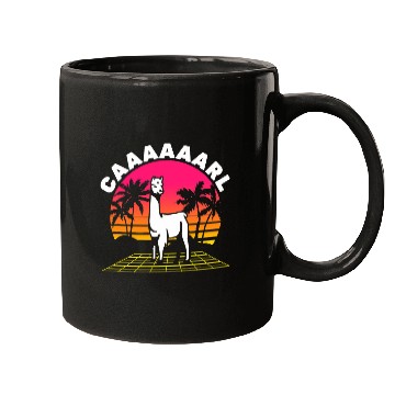 Discover Llama Pet Carl Lama Saying Synthwave Funny Retro Wave Saying Mugs