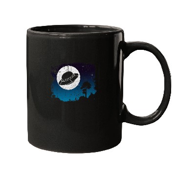 Discover Aliens UFO Abduction Night Full Moon Outer Space UFO Mugs
