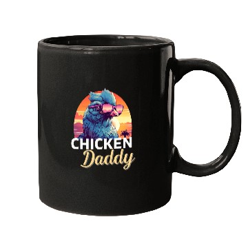 Discover Chicken Pet Daddy Retro Synthwave Mugs