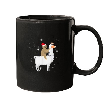 Discover Llama Pet Christmas Llama Santa Hat Ugly xmass Tree Alpaca Gift Mugs