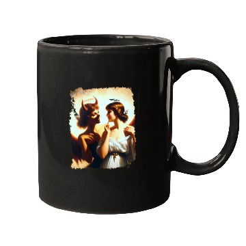 Discover Angel Devil Mirror Image Ethereal Duality Portrait Mugs