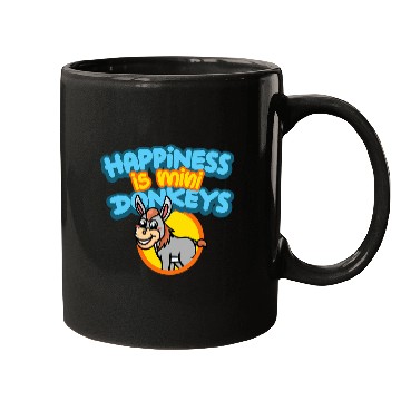 Discover Happiness Is Mini Donkeys Rancher Farmer Miniature Donkey Mugs