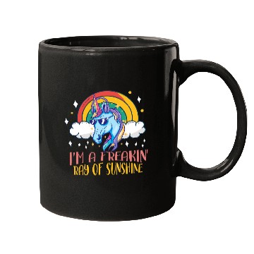 Discover Unicorn Pet Im A Freakin Ray Of Sunshine Unicorn Rainbow 2 Mugs