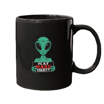 Discover Aliens UFO Flat Mars Society Mugs