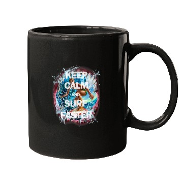 Discover Shark Pet Keep Calm and Surf Faster Shark Attack Mugs