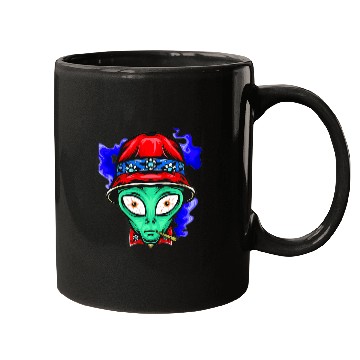 Discover Aliens UFO face Funny Space Planets Galaxy Solar System Mugs