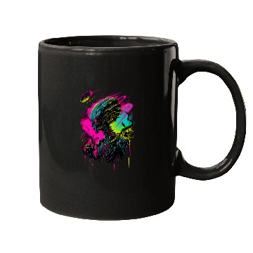 Discover Aliens UFO Synthwave Retrowave Alien Colorful Graphic 21 Mugs