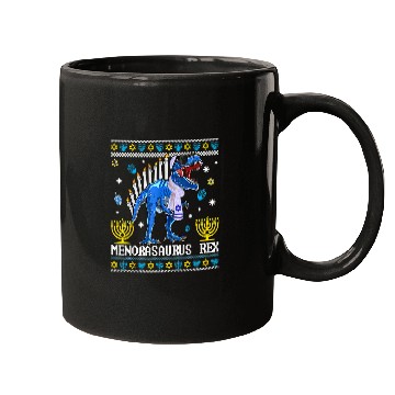 Discover Dinosaur Pet Menorasaurus rexs Trex Menorah Ugly Hanukkah Chanukkah Gift 9 Mugs