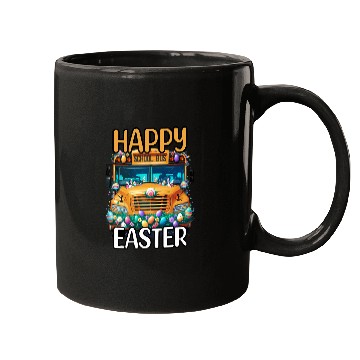 Discover Happy Easter Day School Bus Egg Hunt Sunday Bunny Driver Mugs