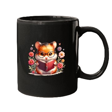 Discover Book Fun Cute Hamster Reading Book Reader Bookworm Graphic Mugs
