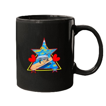Discover Dolphin Pet Gift Fantasy Dolphin Skateboarding Mugs