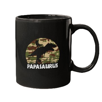 Discover Dinosaur Pet Papasaurus Camo Dinosaur Dad of 1 Fathers Day Mugs