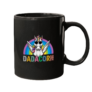 Discover Unicorn Pet Dadacorn Awesome Rainbow Unicorn Rock n Roll For Fathers Day Mugs