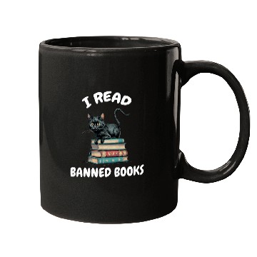 Discover I Read Banned Books And black cats Reader Bookworm Women Men Mugs