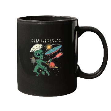 Discover Aliens UFO Funny Flat Earth Society Chef Mugs