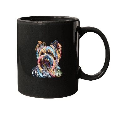 Discover Yorkshire Terrier Color Line Drawing Yorkie Dog Lover Simple Mugs